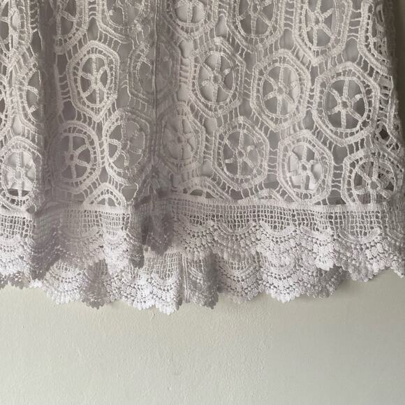 Vintage White Cotton Lined Crocheted Midi Skirt SZ PM Y2K Peasant Cottage‎ Boho - Picture 6 of 9